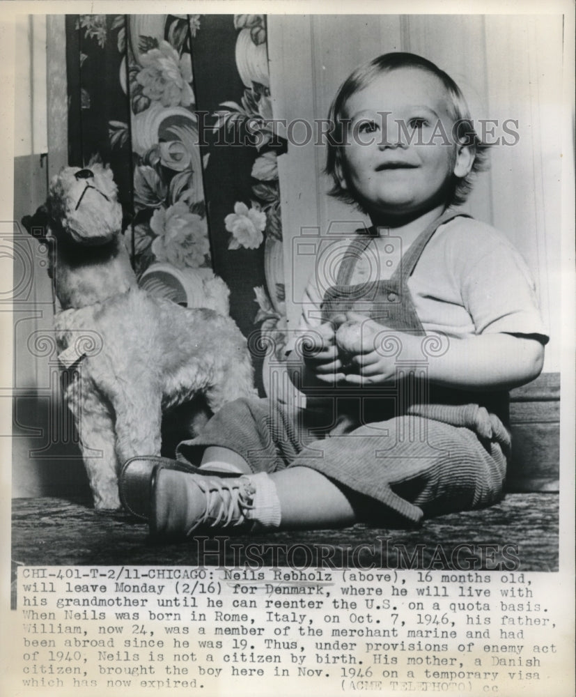 1948 Press Photo Neils Rebholz from Denmark - Historic Images