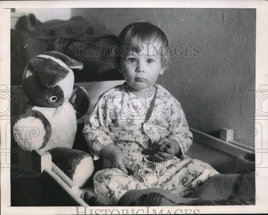 1948 Press Photo Young Neils Rebholz in his home in Copenhagen