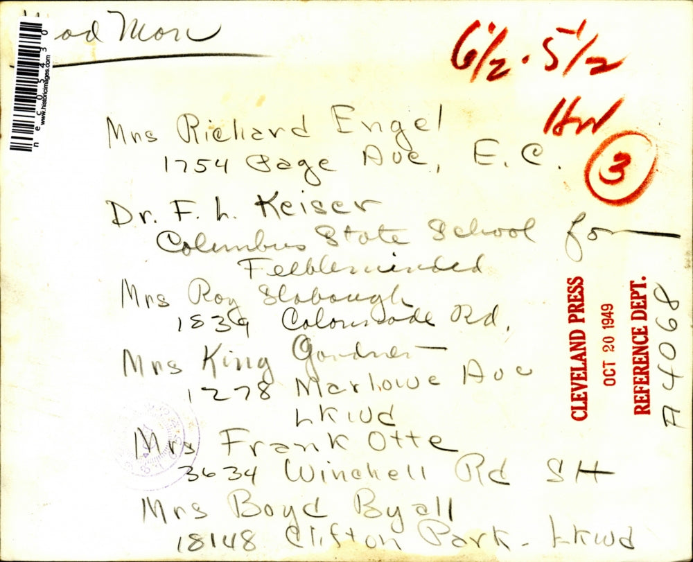 1949 Press Photo Mrs R Engel,Dr FL Keiser,Mr sR Slabaugh,Mrs K Gardner,Mrs Otte,