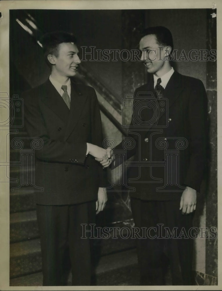 1934 Press Photo Paper carriers Ernest Malner & Joseph Wagner- Historic Images