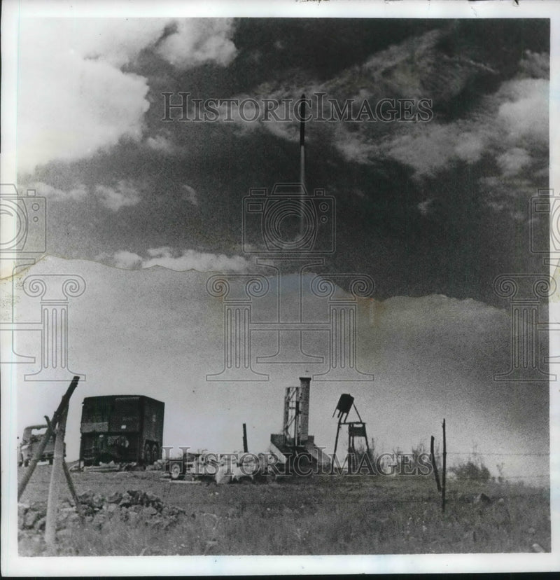 Load image into Gallery viewer, 1969 Press Photo Rocket launch at Langmuir Labs by IBM
