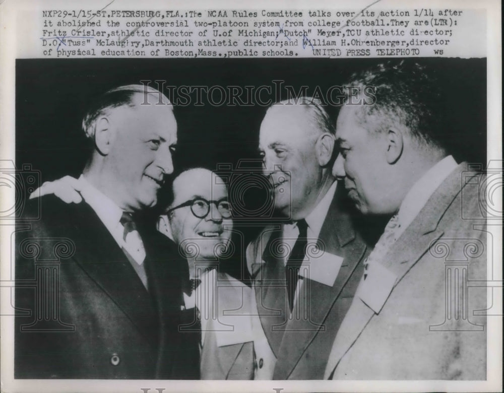 1953 Press Photo Crisler Meyer McLaughry Ohrenberger NCAA Rules Committee