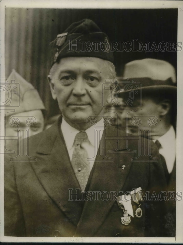 1927 Press Photo Edward Spafford in Paris Elected Commander of American Legion- Historic Images