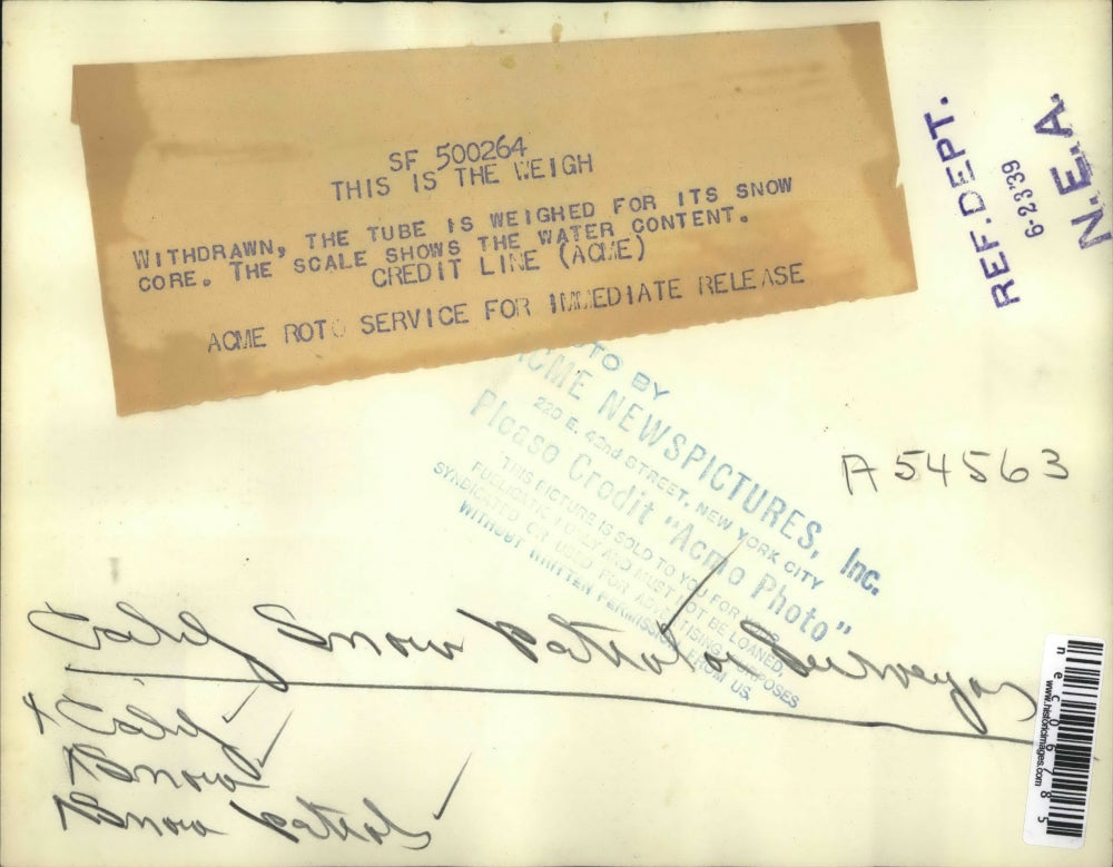 1939 Press Photo Snow weighted Patrol - nec06785