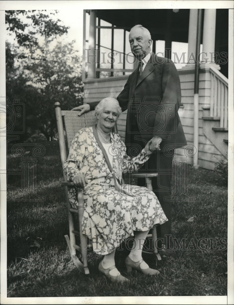 1932 Press Photo Mr &amp; Mrs Lewois H Pounds, NY candidate for Mayor- Historic Images