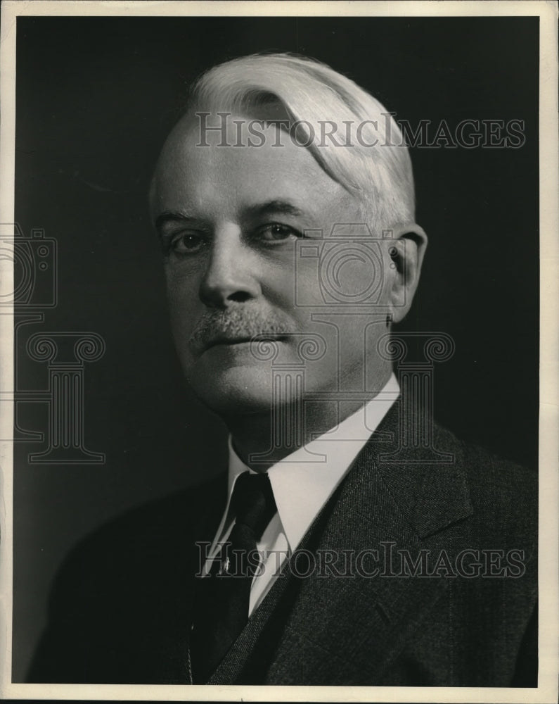 1942 Press Photo A.F. Allen, Sec Tres of American Steel &amp; Wire Co, retiring - Historic Images