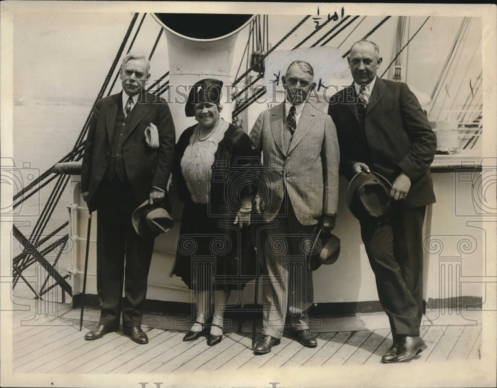 1928 Press Photo Oliver Maxam ,&amp; Mr.&amp; Mrs. F.C.Bullard home after European trip- Historic Images