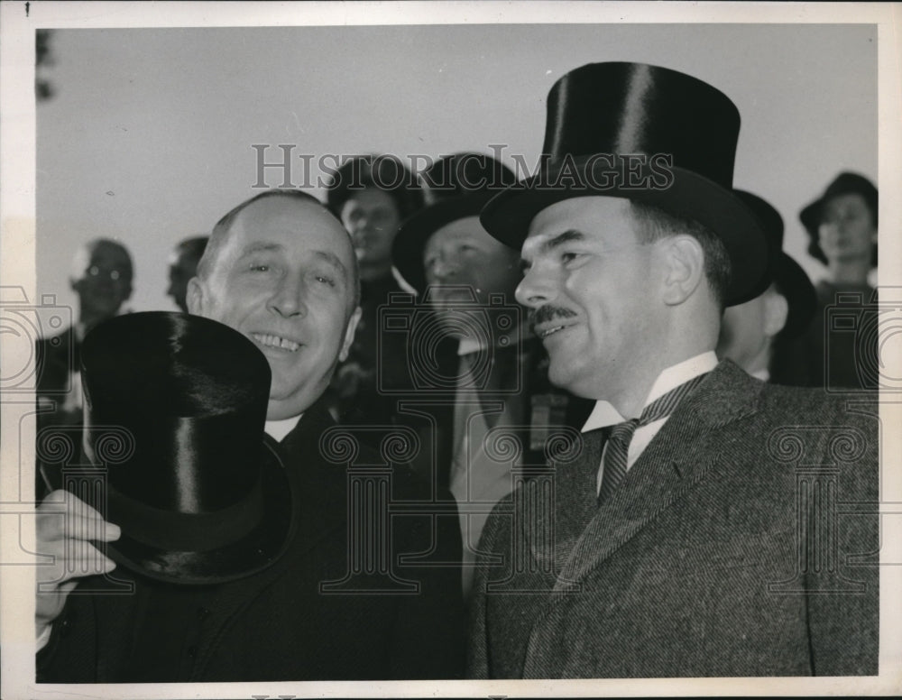 1939 Press Photo Sylvester Gruszka Polish Consul General DA Thomas Dewey NYC
