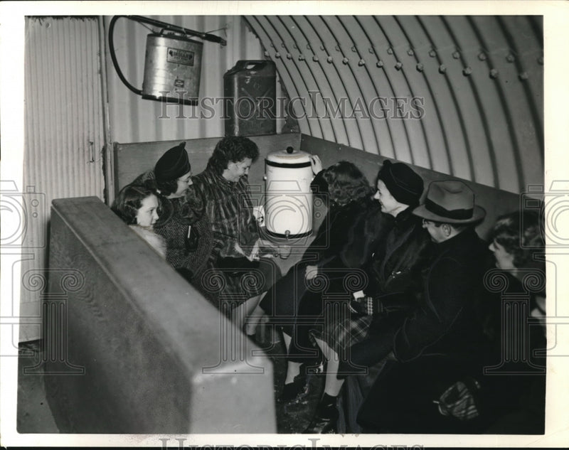 Load image into Gallery viewer, Press Photo People in Air Raid Shelter in Unknown Location

