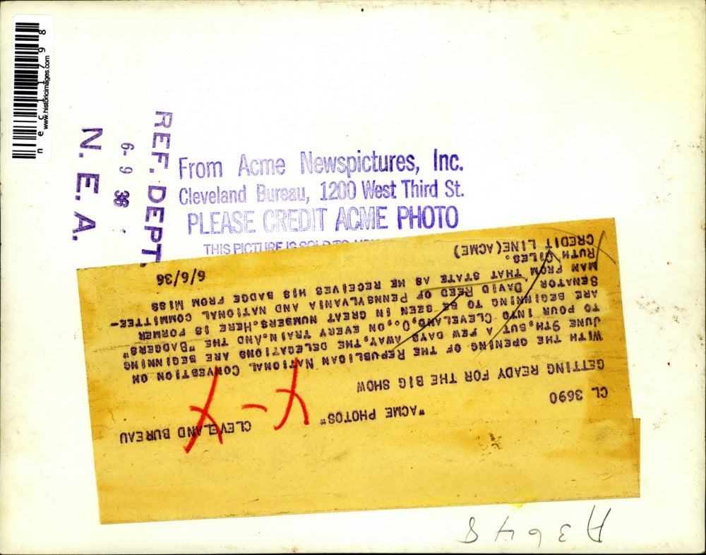 1936 Press Photo David Reed at the opening of Republican National Convention