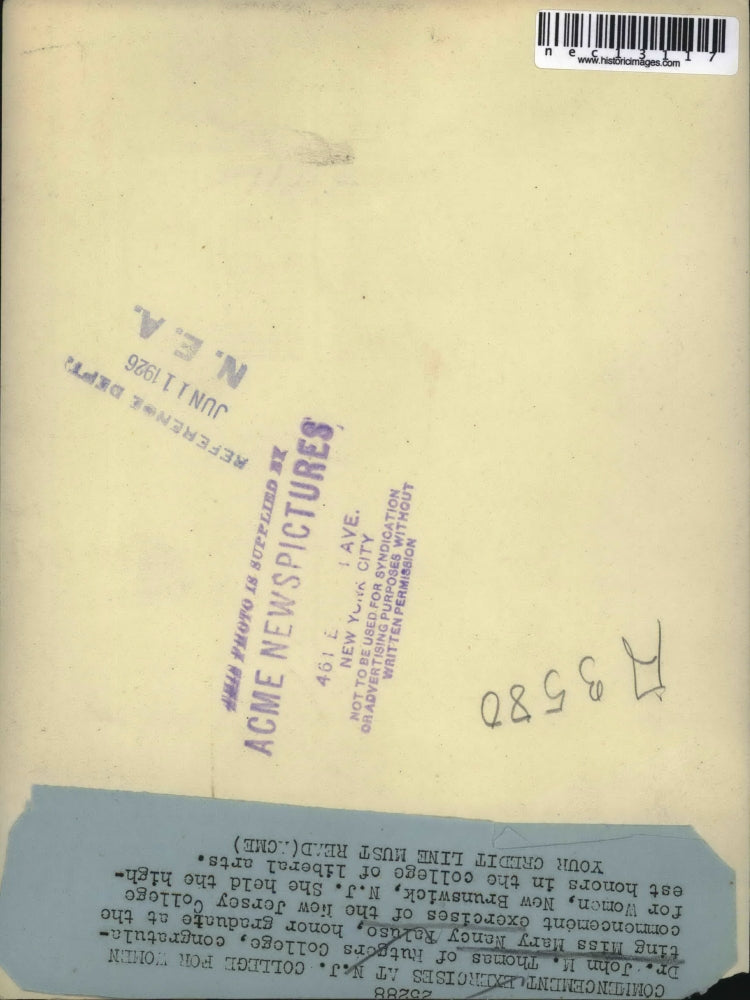 1926 Press Photo New Jersey College For Women Mary Raluso Graduates With Honors