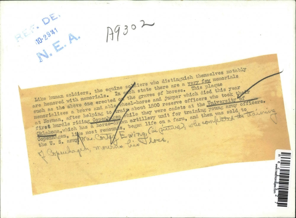 1941 Press Photo Copenhagen University of Oklahoma Mrs. Cortez Ewing