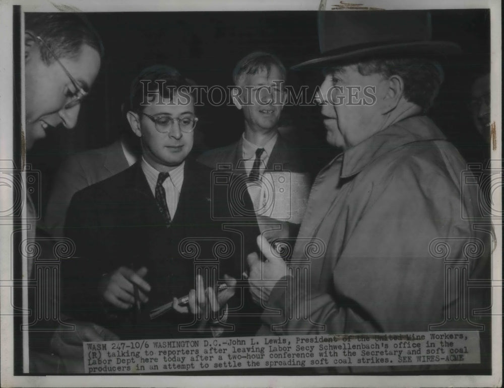 1945 Press Photo John Lewis President United Wine Workers