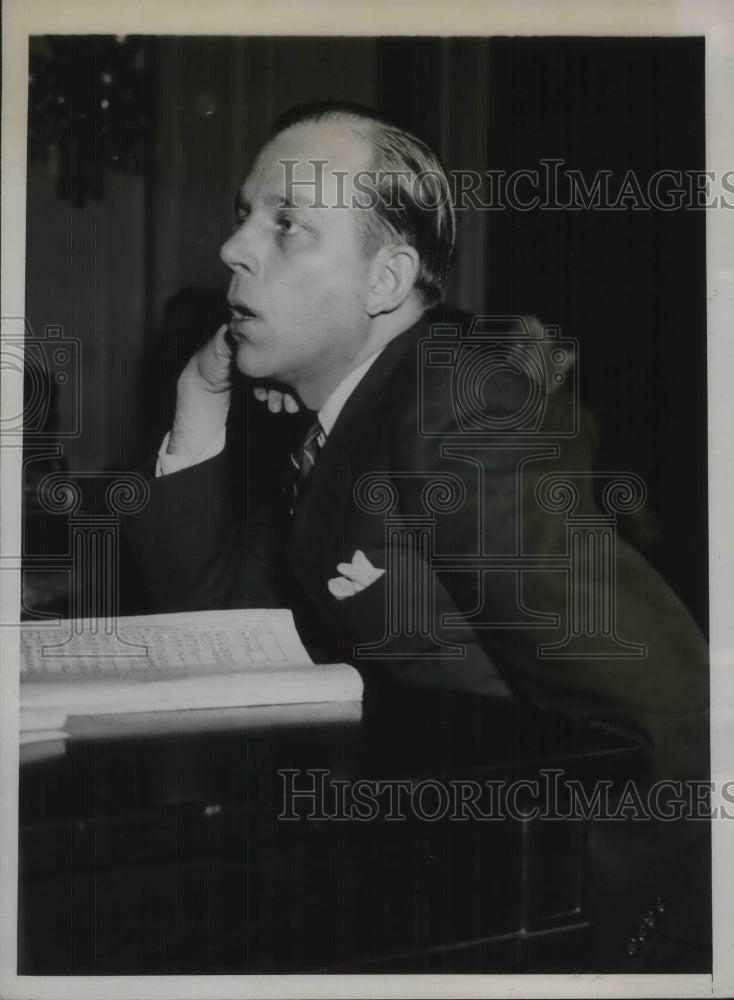 1934 Press Photo Ernest Swoot Senators Son Testifies at Senate Airmail Committee