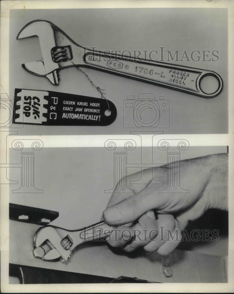 1958 Press Photo Adjustable Wrench