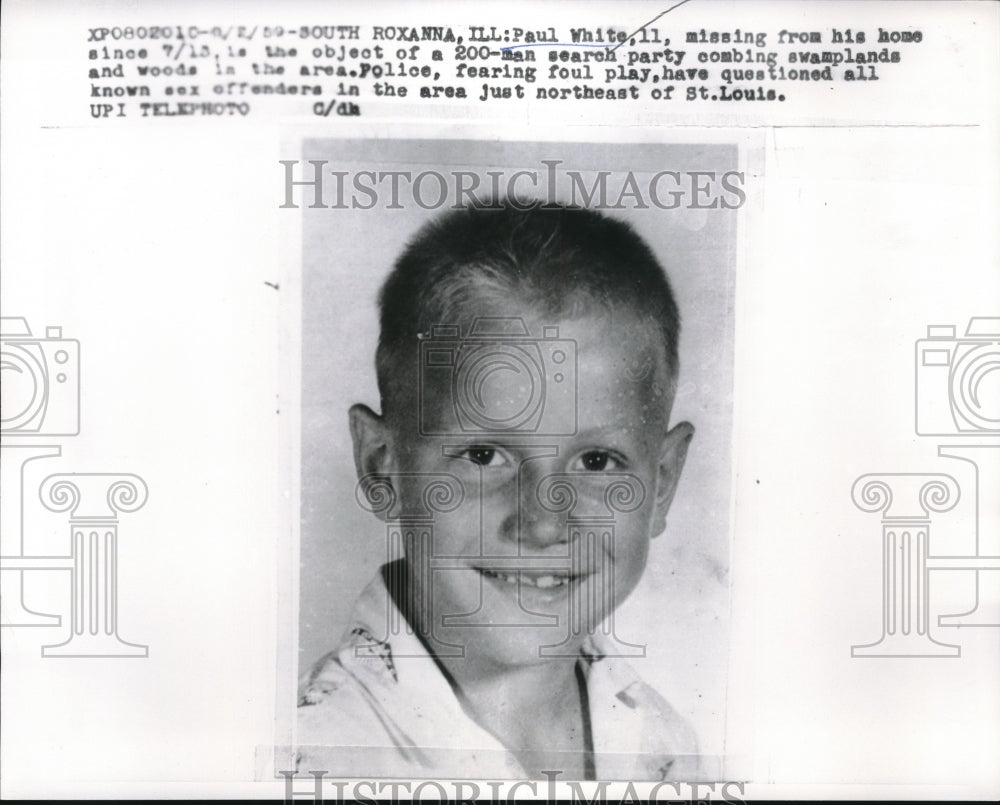 1959 Press Photo Paul White Missing From His Home Is Object Of A 200 Man Search