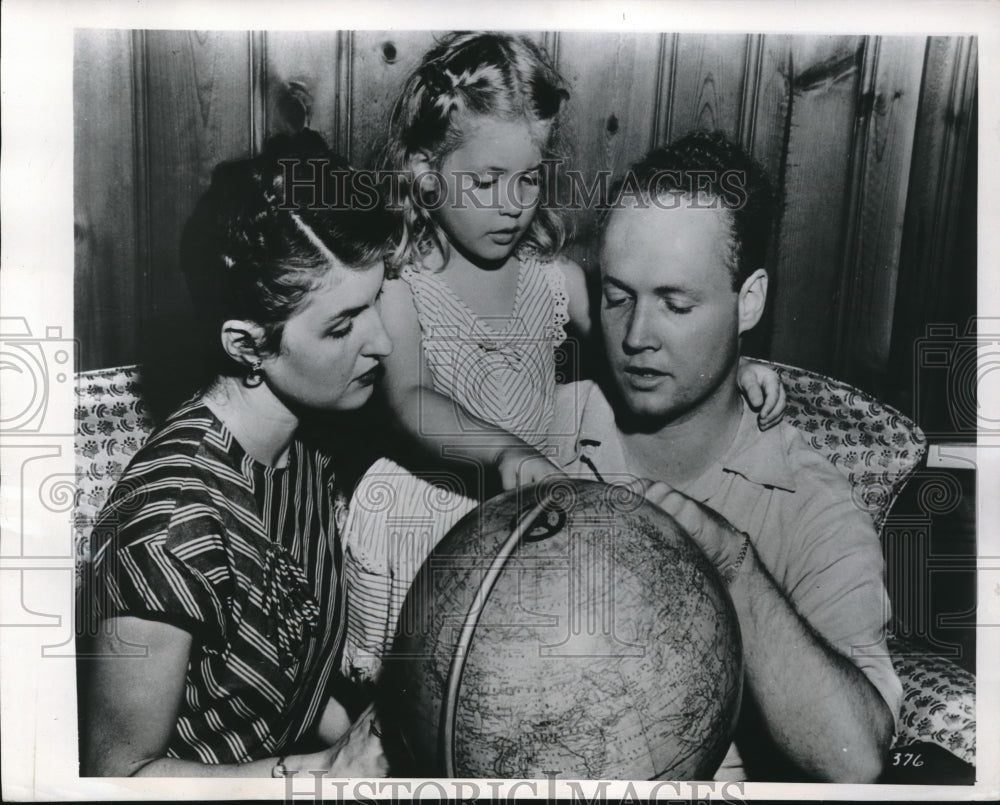 1947 Press Photo Cliff Evans & George Truman to fly Pipers around the world