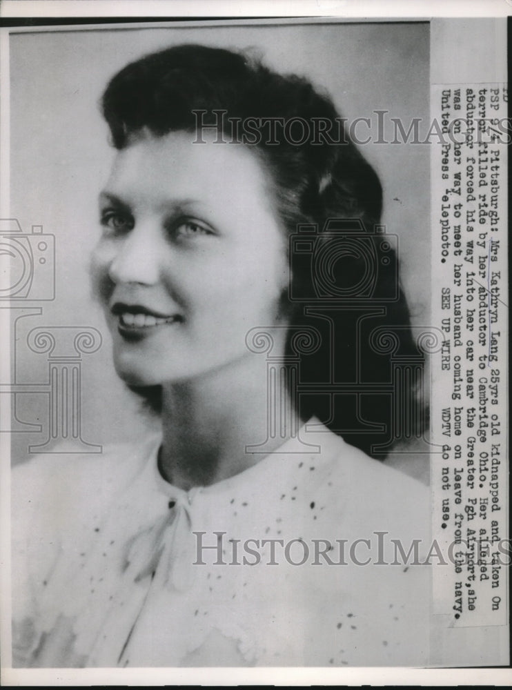 Press Photo Mrs. Kathryn Lang Kidnapped