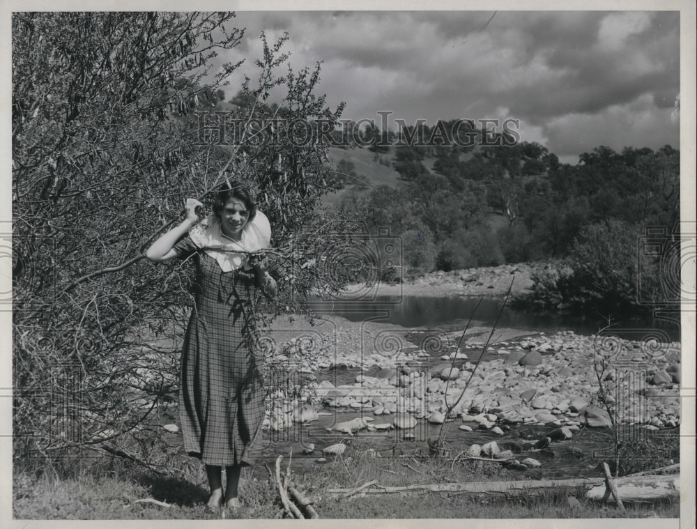 1934 Press Photo California Trout Stream Lake County Redwood Empire