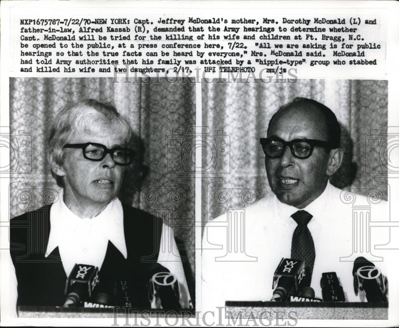 Load image into Gallery viewer, 1970 Press Photo Dorothy McDonald &amp; Alfred Kassab Demand Army Trial
