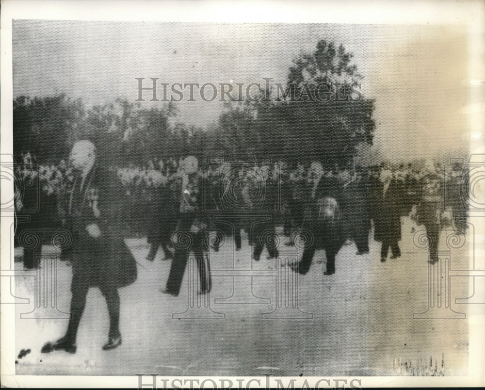 1934 Press Photo French President Lebrun Marching At Louis Barthou Funeral- Historic Images