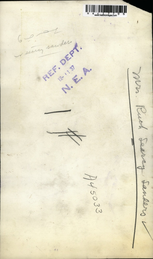 1937 Press Photo Mrs Rith Searcy Sanders