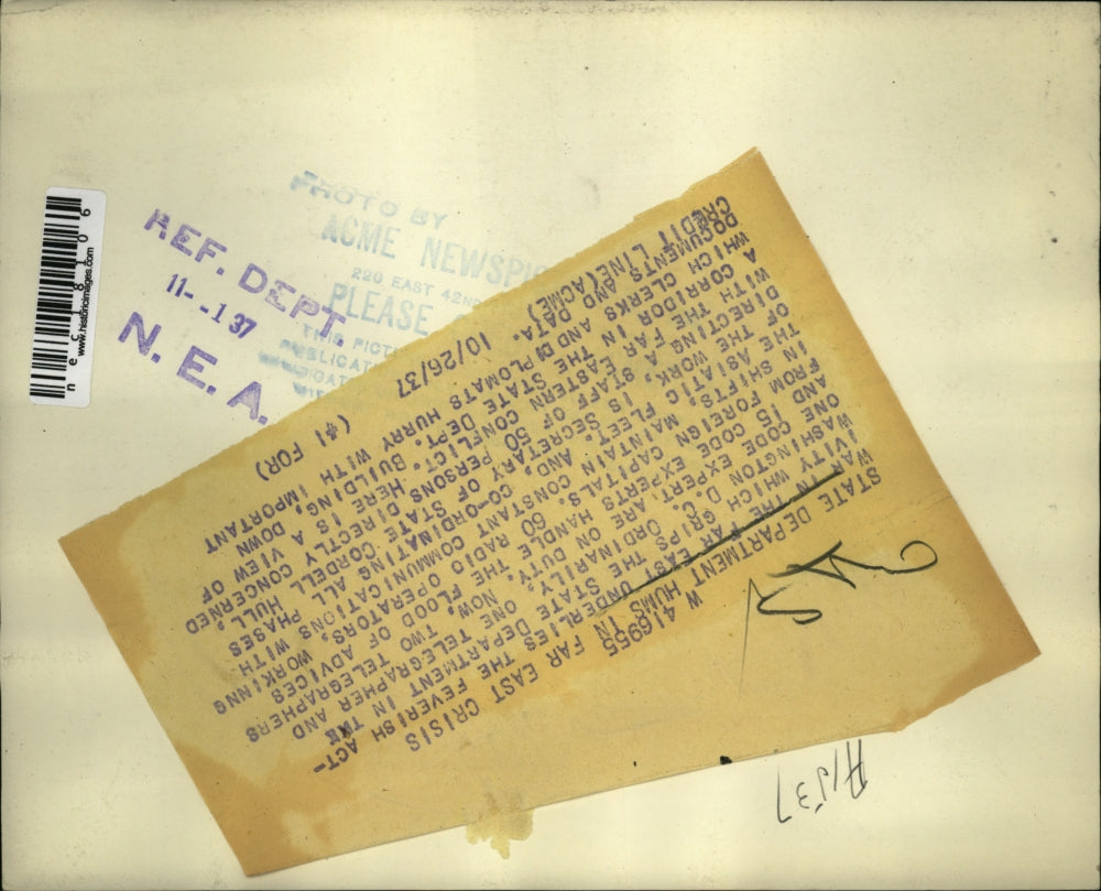 1937 Press Photo A look at the state department during the middle east crisis