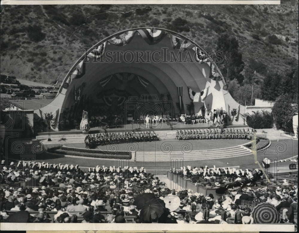 1936 Press Photo Shriner Convention Crowd At Hollywood Bowl Los Angeles- Historic Images