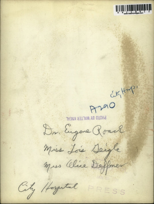 Press Photo Dr. Eugene Roach, Miss Lois Giegle, Miss Alice Deffmer