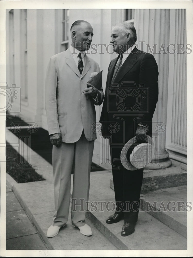 Load image into Gallery viewer, 1935 Press Photo Senators Joseph Guffey Matt Neely At White House For Coal Bill
