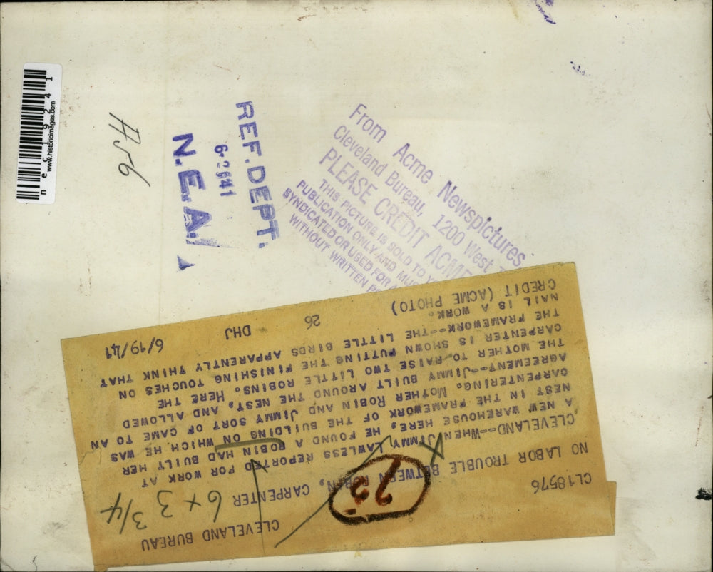 1941 Press Photo Cleveland Ohio Jimmy Lawless Carpenter