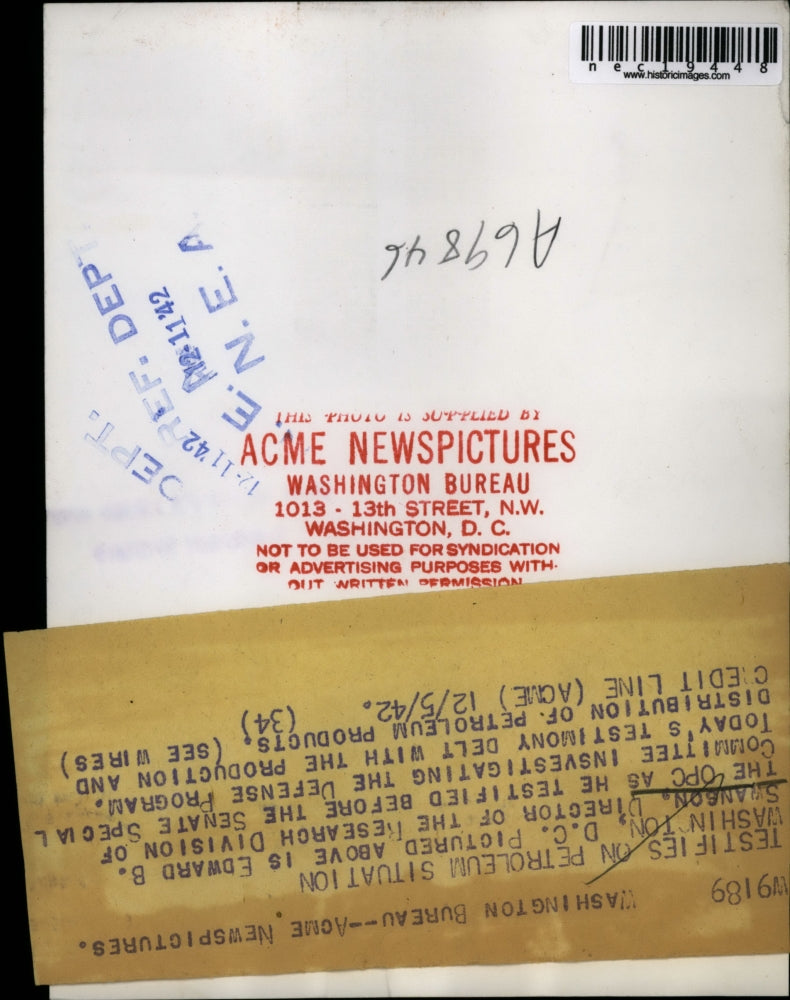 1942 Press Photo Edward Swanson, director of the research Div. of the OPC