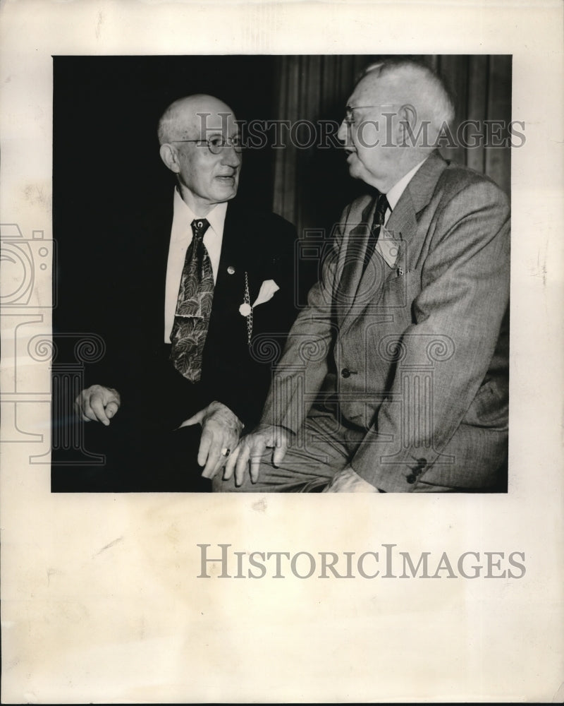 Load image into Gallery viewer, 1951 Press Photo Fenton Chapman &amp; RR Jenkins honored by the YMCA
