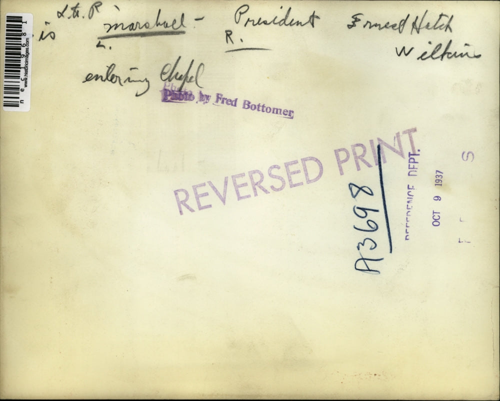 1937 Press Photo Marshel, president Ermed Hitch Wilkun.