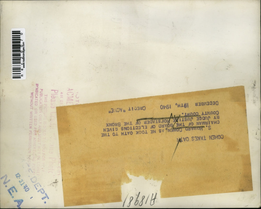 1940 Press Photo Howard Cohen is Chairman of the Board of Elections in the Bronx