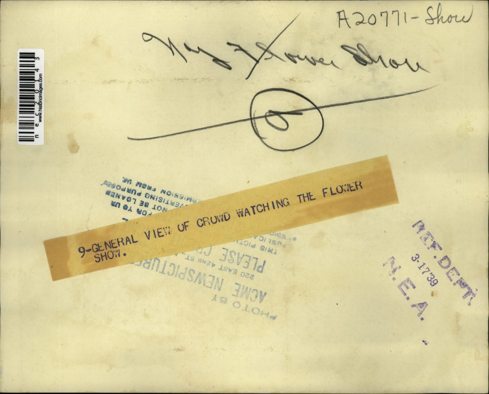 1939 Press Photo Crowd Watching Flower Show