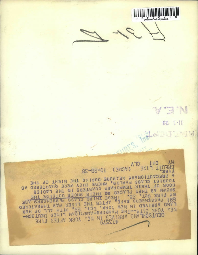 1938 Press Photo Third Class Passengers On Hamburg-American Liner Deutschland