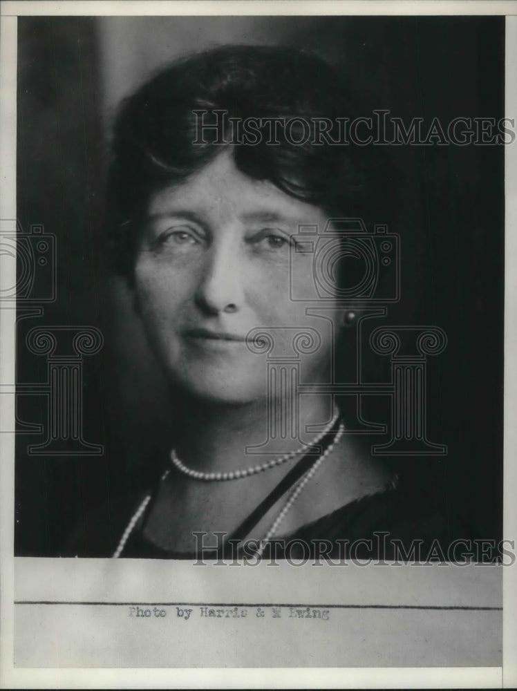 1932 Press Photo Miss Jessie Dell Simple Looking Older Woman In Pearls