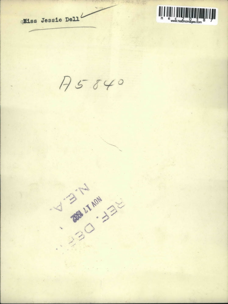 1932 Press Photo Miss Jessie Dell Simple Looking Older Woman In Pearls