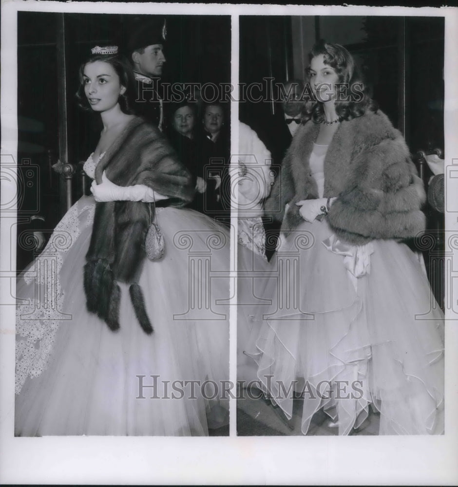 1954 Press Photo Romes Opera Opening Maggi Mariotti & Leni Paradiso
