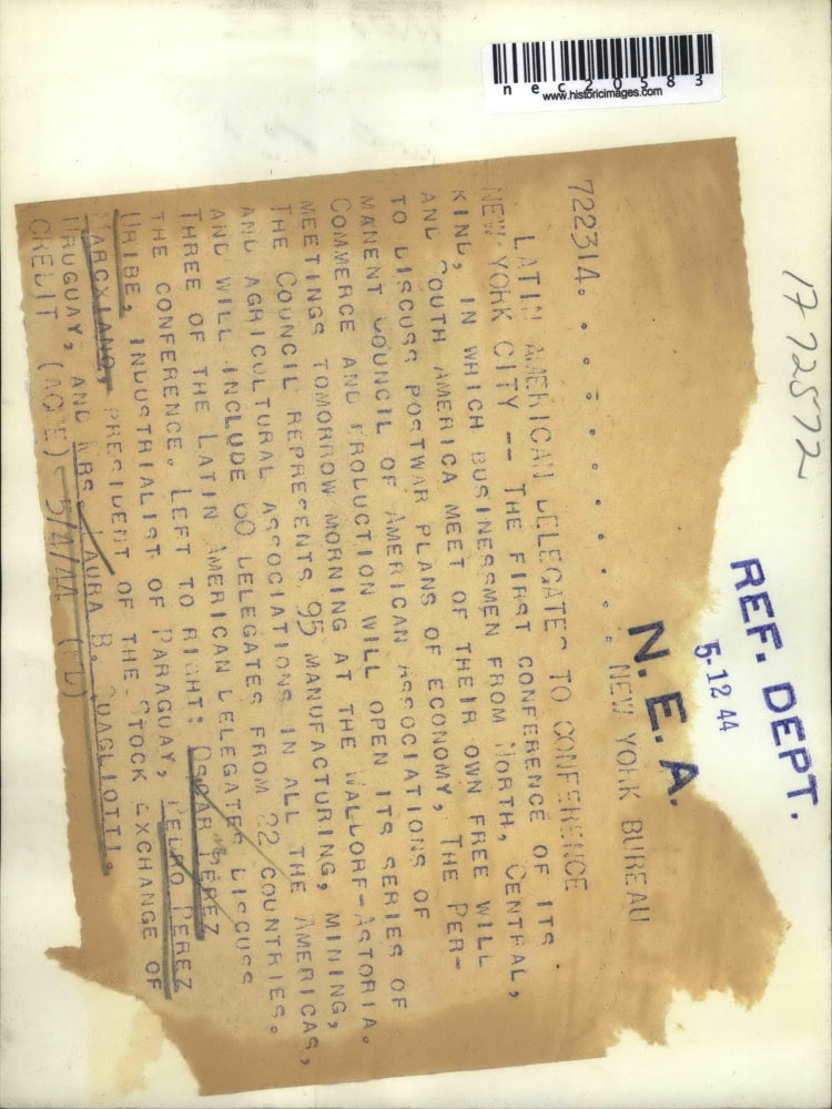 1944 Press Photo Three Latin American Delegates at the Postwar Conference in NY