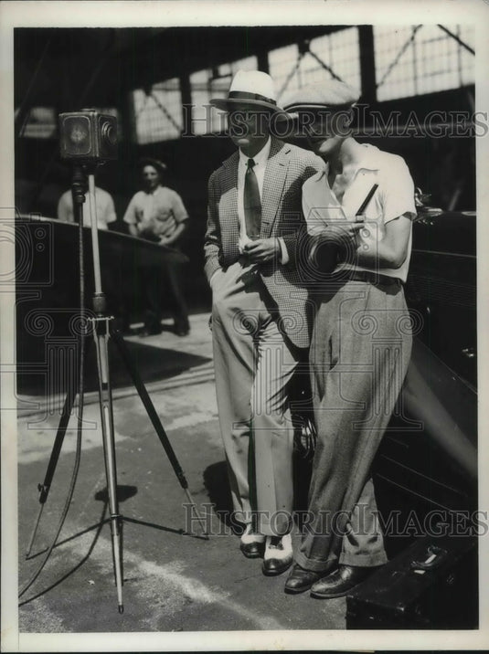 1935 Press Photo Harold Farquahar, British Legation Sec & Fritz Bieler, war ace