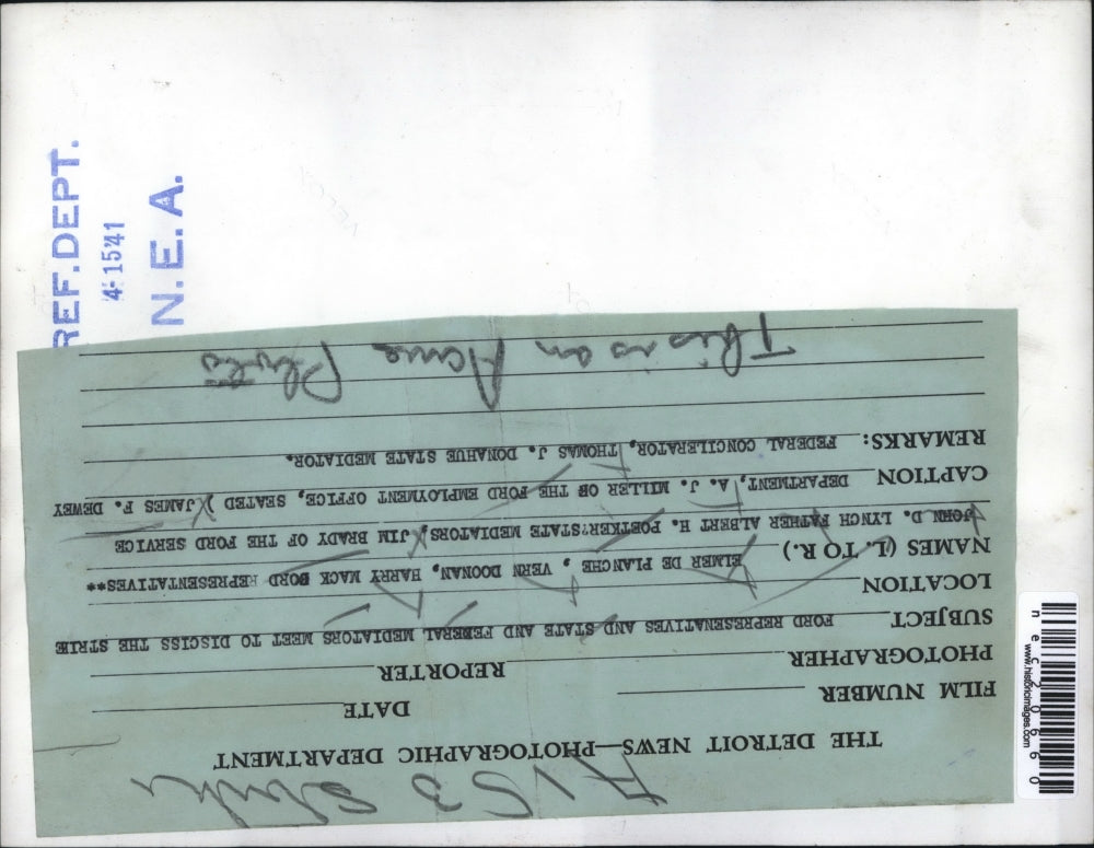 1941 Press Photo Ford Delegates Meet with State & Federal Mediators Talk Strike