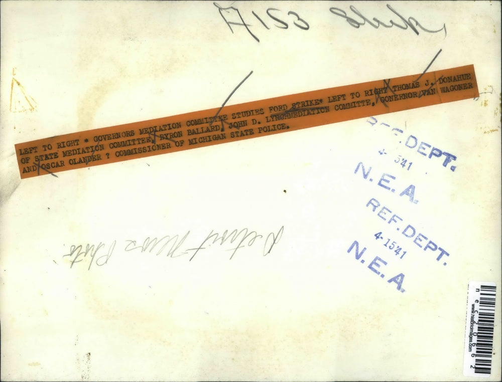 1941 Press Photo Governors Mediation Committee Studies Ford Strike