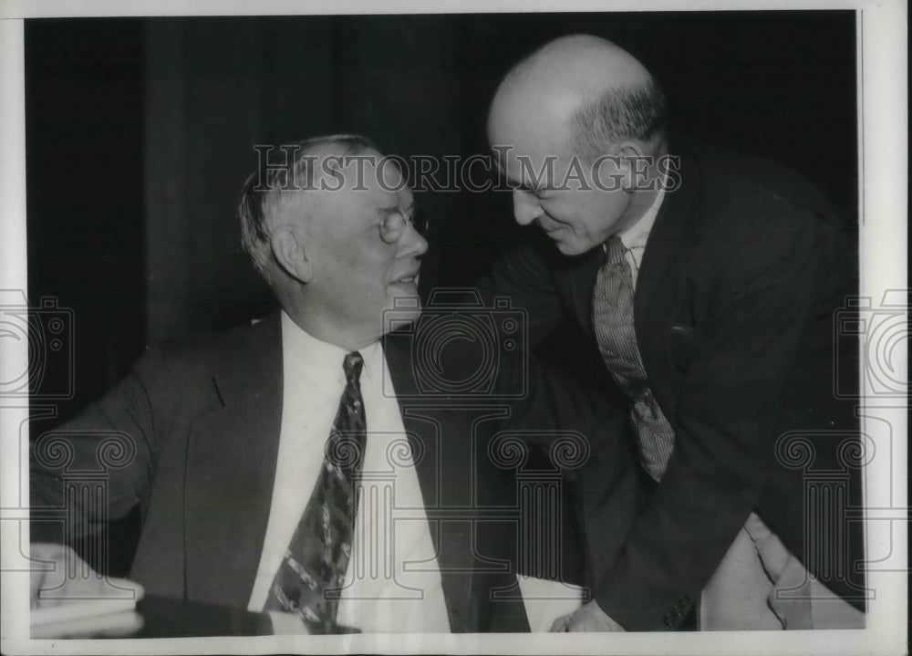 1937 Press Photo William Green President of AFL & Rep P Connery Jr