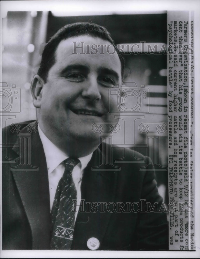 1962 Press Photo National Farm Org. Pres.Oren Lee Staley