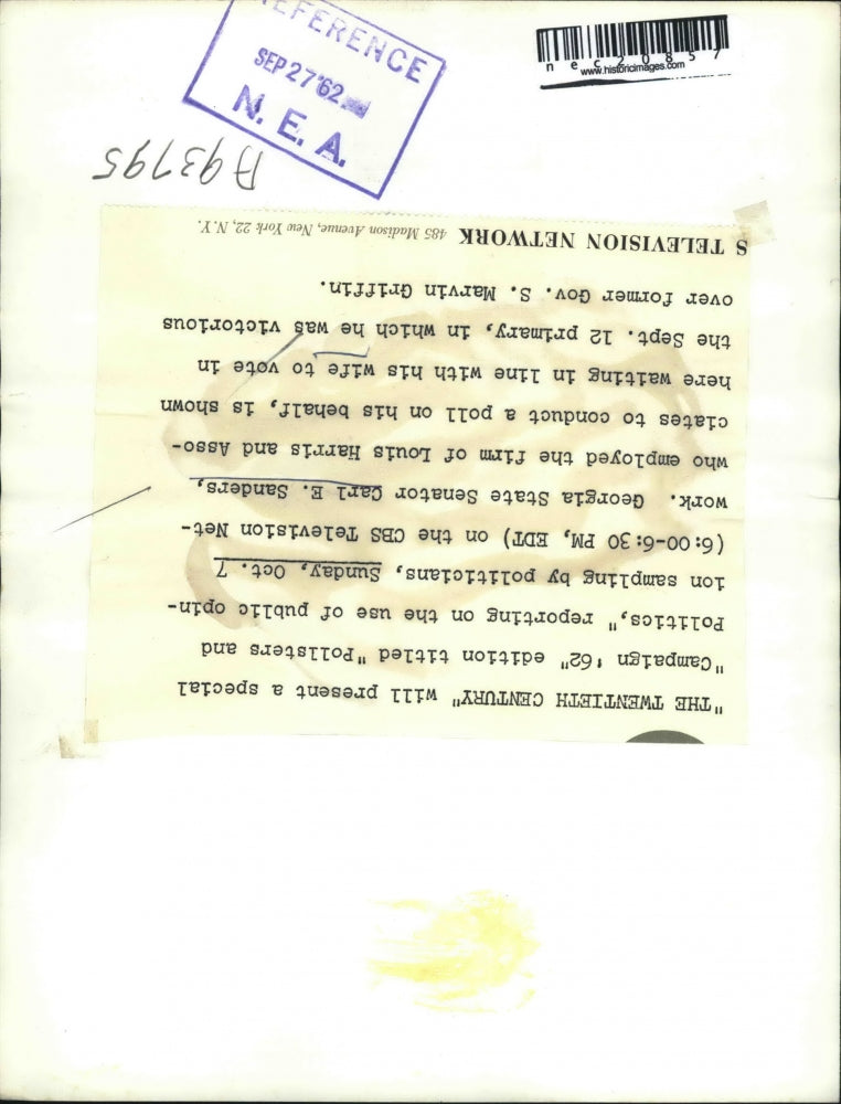 1962 Press Photo Georgia Senator Carl & Mrs. Sanders