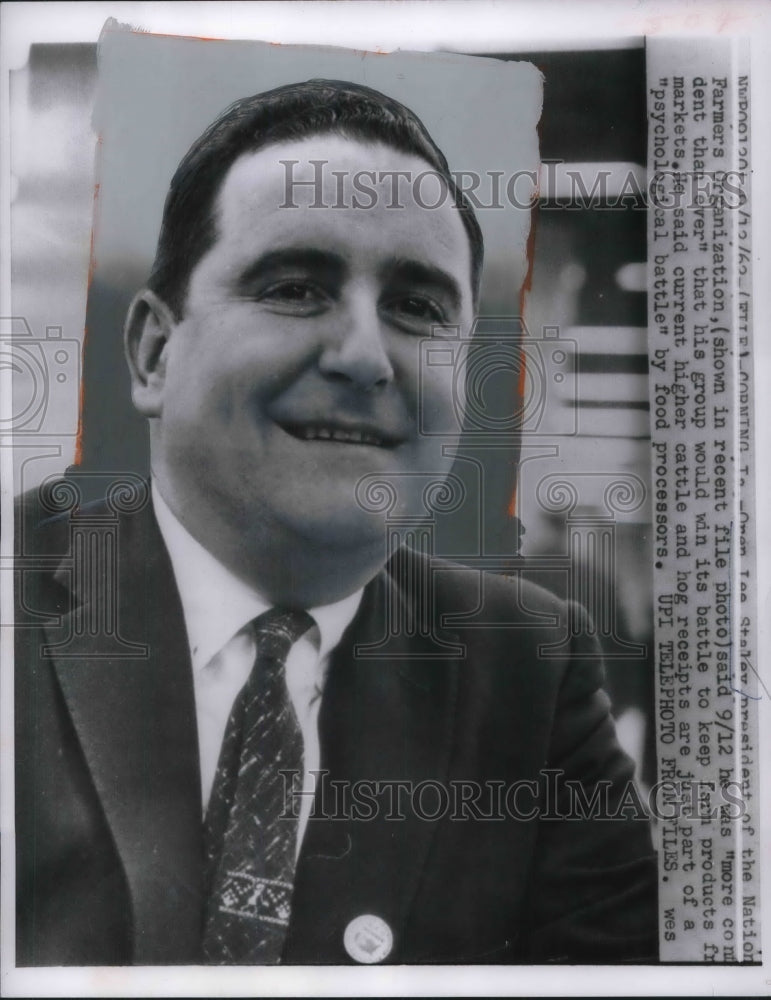 1962 Press Photo Oren lee Staley, President of National Farmers Organization- Historic Images