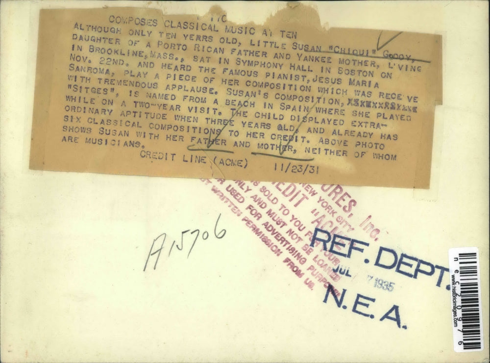 1931 Press Photo Susan Chiqui Godoy Girl Music Composer Prodigy With Mom And Dad