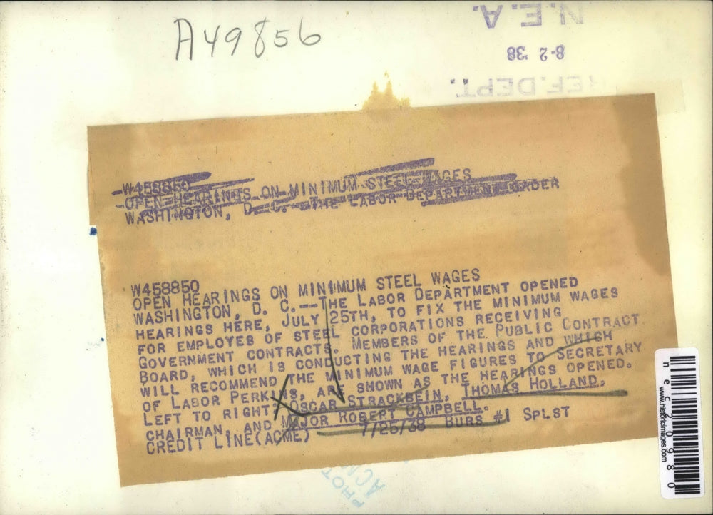 1938 Press Photo Oscar Strackbein, Thomas Holland, and Major Robert Campbell